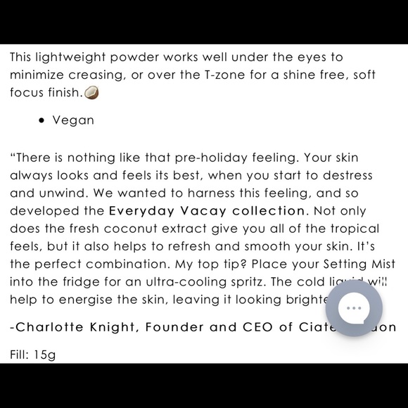 ✨Host Pick✨Ciaté Everyday Vacay Coconut Setting Powder - Picture 3 of 3